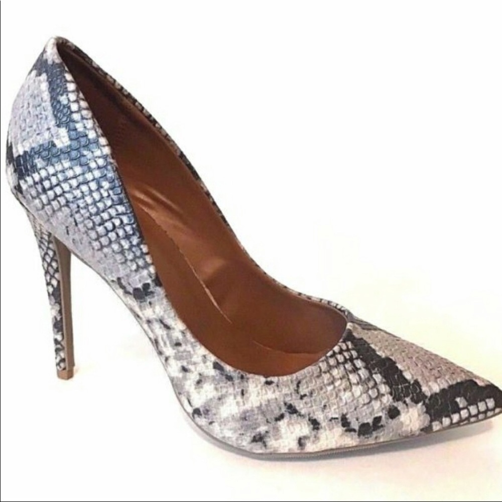 SM snake print heels